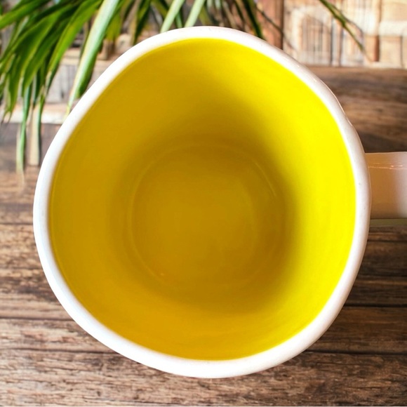 RAE DUNN Artisan Collection by Magenta - HAPPY SPRING White Mug Yellow Interior - Picture 2 of 7